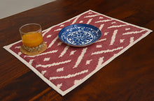 Load image into Gallery viewer, Cotton Ikat Placemat in Maroon (set of 2)

